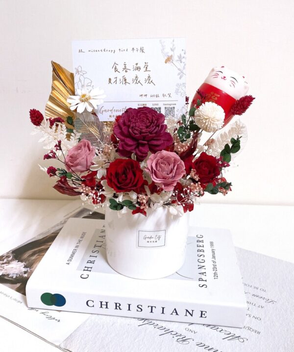 圓形開幕盆花〜開幕盆栽、祝賀桌花、入厝喬遷送禮的最佳選擇！