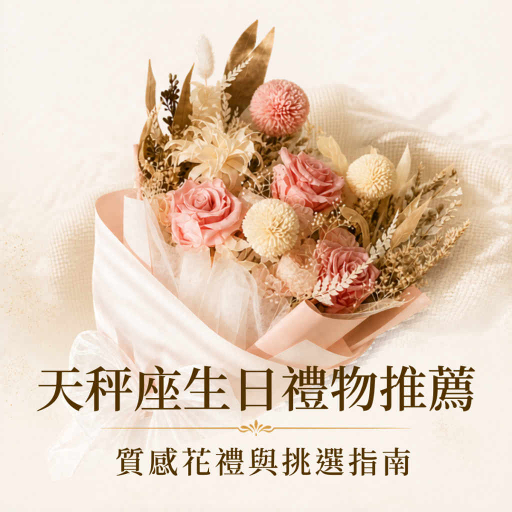 天秤座生日禮物推薦，整理5款適合天秤座的質感永生花花禮，依照美感、儀式感與送禮情境挑選。